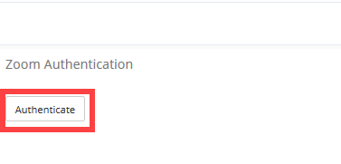Zoom Authentication button