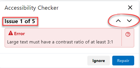 Image of an accessibility problem 1 of 5