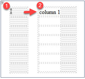 collapsed cells in a table