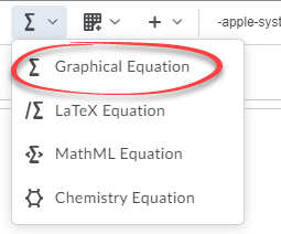 graphical equation button in the HTML Editor Toolbar