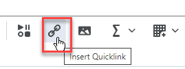 Chain link icon is Insert Quicklink