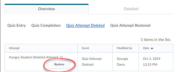 restore button