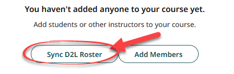 shows the sync D2L roster button 