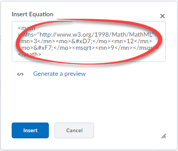 insert equation field